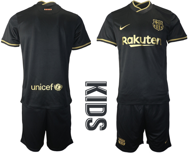 Youth 2020-2021 club Barcelona away blank black Soccer Jerseys->barcelona jersey->Soccer Club Jersey